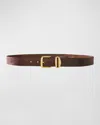 Aureum Collective No. 3 French Rope Buckled Leather Belt In Caffe Gold