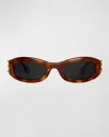 Aureum Collective Como Twisted Acetate Oval Sunglasses In Tortoise Gold