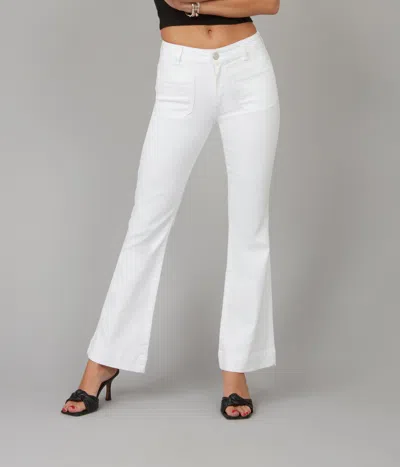 Lola Jeans Women's Alice-wht High Rise Flare Jeans In White