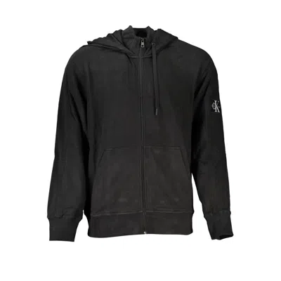Calvin Klein Elegant Long Sleeve Hooded Sweater In Black