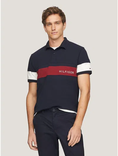 Tommy Hilfiger Regular Fit Colorblock Flag Polo In Blue