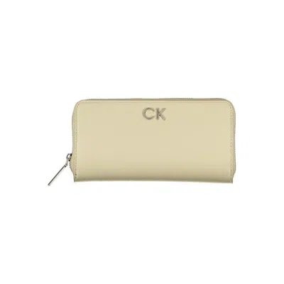 Calvin Klein Polyester Men's Wallet In Beige