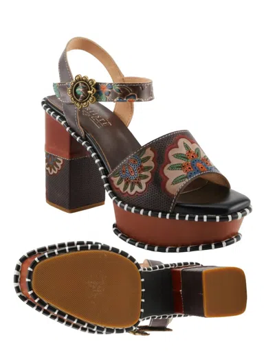 Spring Step Shoes Gogetem Sandals In Chocolate/ Multi