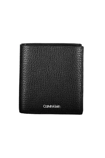 Calvin Klein Elegant Leather Wallet With Rfid Blocking In Black