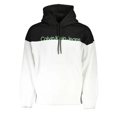 Calvin Klein Eco-conscious Fleece Hooded Sweatshirt In White