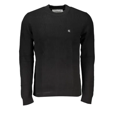 Calvin Klein Sleek Black Crew Neck Sweater With Logo