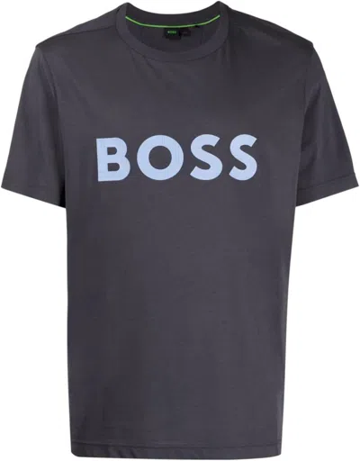 Hugo Boss Men Tee 1 Regular Fit Short Sleeve Cotton T-shirt 027-dark Grey