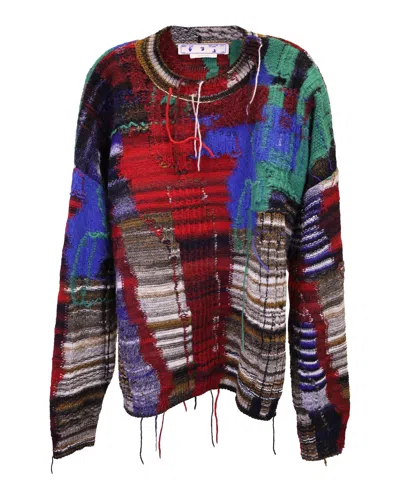 Off-white Arrow Tab Chaos Sweater In Multicolor Wool