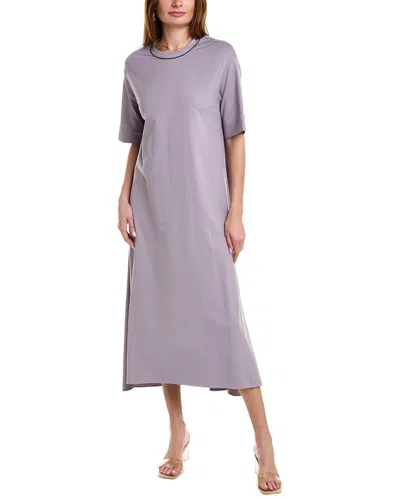 Brunello Cucinelli T-shirt Maxi Dress In Grey