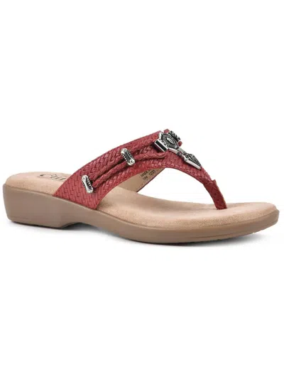 Rialto Bailee Womens Woven Thong Wedge Sandals In Multi