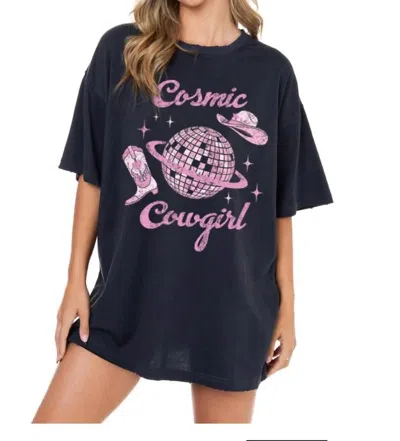 Zutter This Cosmic Cowgirl Disco Ball Graphic T-shirt In Black