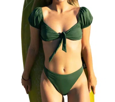 Olive Surf The Breelyn Bikini Top In Dirty Martini In Green