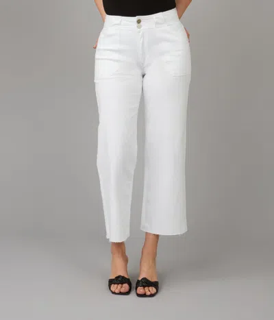 Lola Jeans Women's Colette-wht High Rise Wide Leg Jeans In White