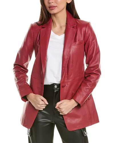 Walter Baker Mia Leather Blazer In Red