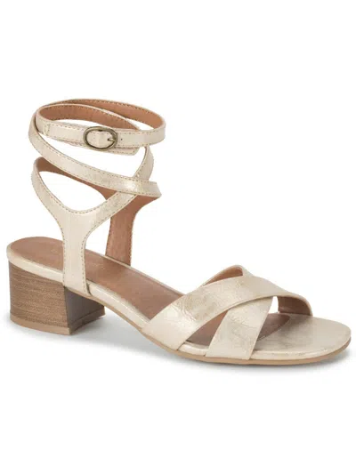 Baretraps Valerie Womens Faux Leather Warm Strappy Sandals In Gold