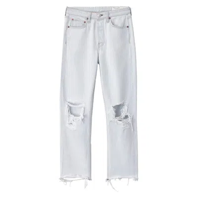 Rag & Bone Maya High Rise Slim Ditch Plain Ripped Jeans In White