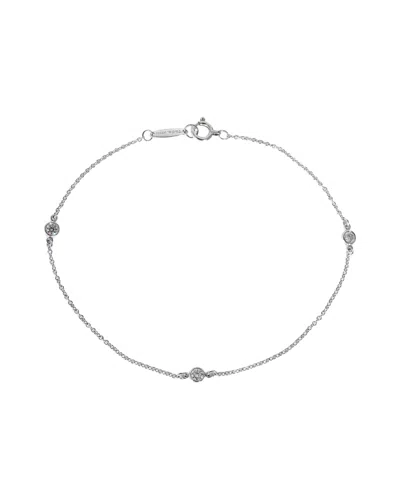 Tiffany & Co Elsa Peretti Diamond By The Yard Bracelet In Platinum 0.15 Ctw In Silver