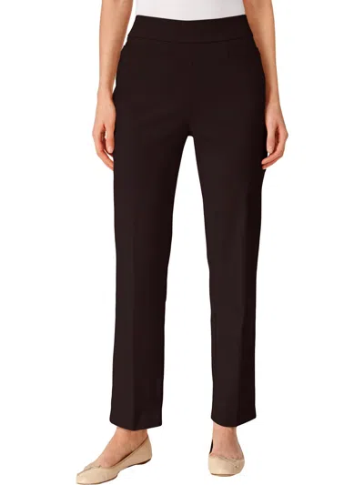 Alfred Dunner Petites Womens Casual Modern Fit Straight Leg Pants In Black
