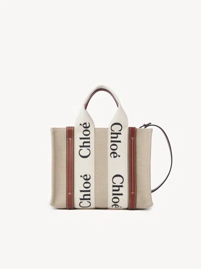 Chloé Woody Logo Embroidered Small Tote Bag In Multi