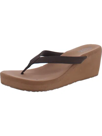 Flojos Olivia Womens Casual Wedge Heel Wedge Sandals In Brown