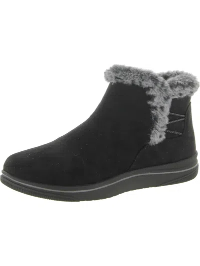 Cloudsteppers By Clarks Womens Suede Pull On Ankle Boots In Black