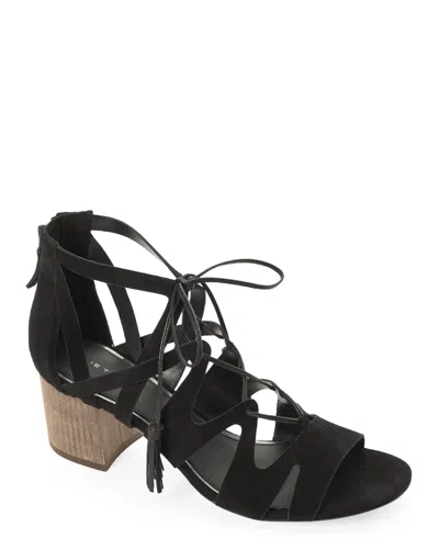 Elie Tahari Women's Burano Tasseled Black Suede Sandals