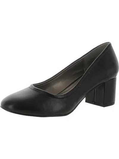 Masseys Daphne Womens Faux Leather Slip On Pumps In Black