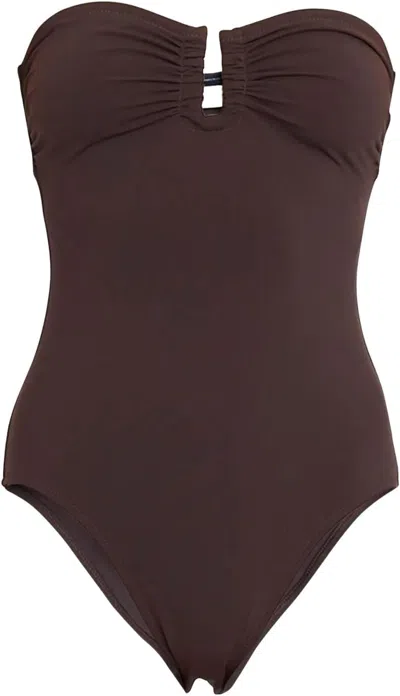 Ulla Johnson Monterey Bandeau One-piece Swimsuit In Brown