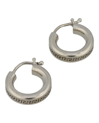 Versace Greca Hoop Earrings Woman Earrings Silver Size - Metal