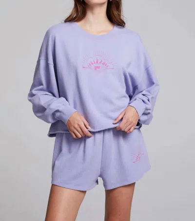 Chaser High Road Pullover In Purple