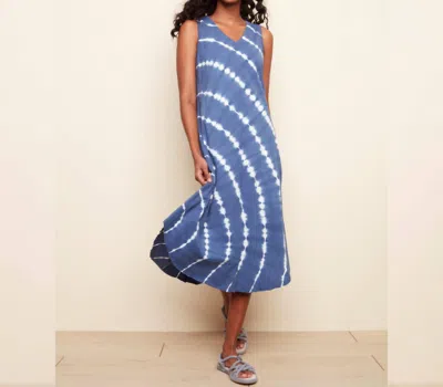 Charlie B Tie Dye Maxi Dress In Blue And White In Multi