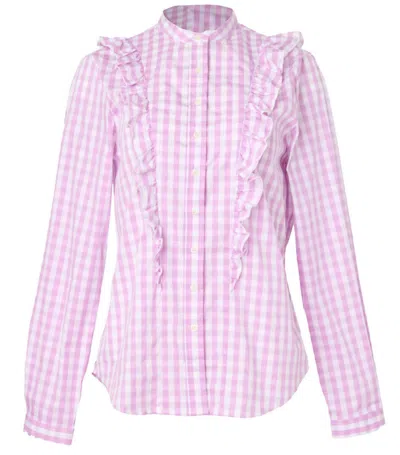 The Shirt The Kimberly Shirt In Lavender Check In Pink