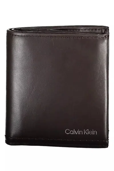 Calvin Klein Leather Men's Wallet In Brown