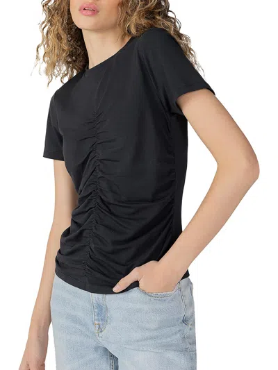 Sanctuary Womens Ruched Tee Pullover Top In Black