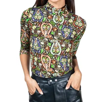 Frnch Crocusa Knit Top In Paisley In Multi