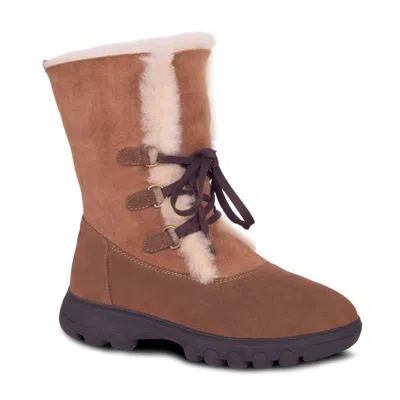 Cloud Nine Rosalita Cozy Warm Boots In Chestnut In Pink