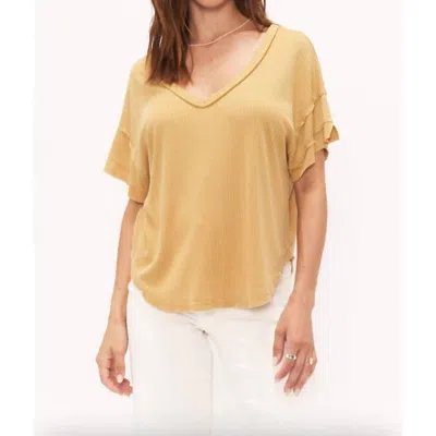 Project Social T Fiona Top In Iced Coffee In Yellow
