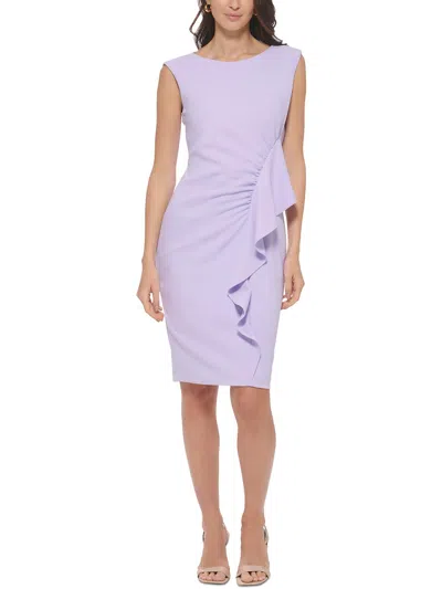 Calvin Klein Womens Party Short Sheath Dress In Purple