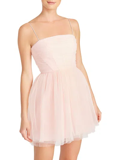 ml Monique Lhuillier Womens Tulle Mini Fit & Flare Dress In Pink