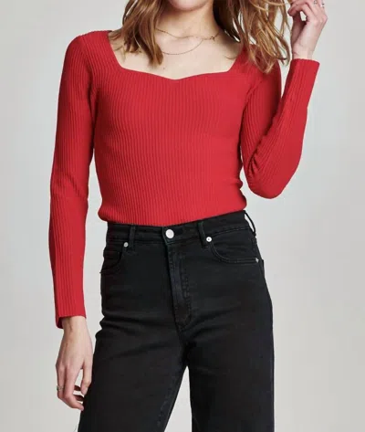 Another Love Blakely Long Sleeve Sweater In Garnet In Red