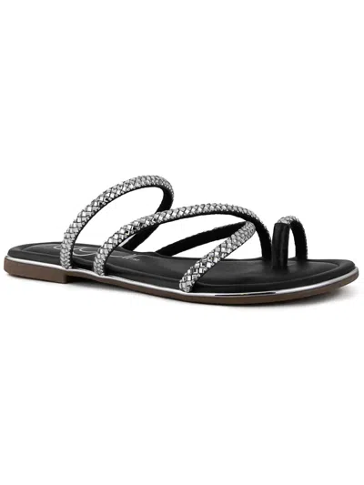 Sugar Daydreamer Womens Slip-on Embellished Slide Sandals In Multi