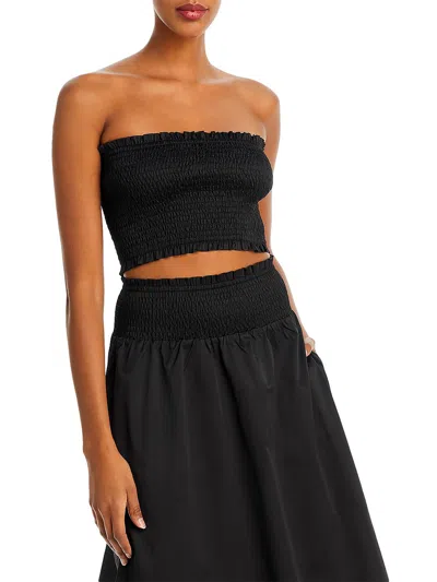 Fore Womens Smocked Tube Top Cropped In Black