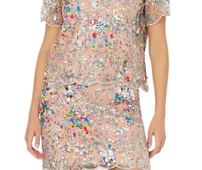 Milly Katelynn Sequins Tee In Confetti In Multi