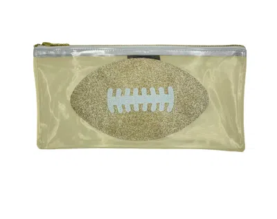 Julie Mollo Clear Stadium Wristlet Handbag In Glitter Football In Multi