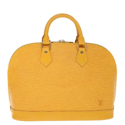 Pre-owned Louis Vuitton Alma Leather Handbag () In Yellow