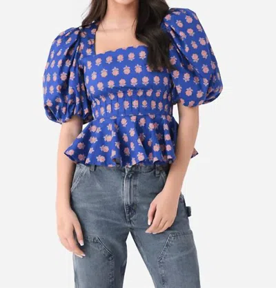 Hunter Camille Top In Oxford In Blue