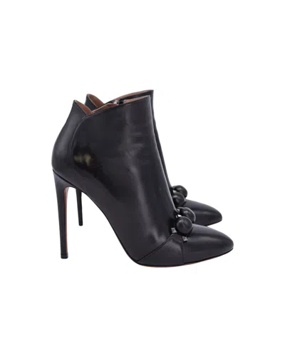 Alaïa Alaia Bombe Ankle Boots In Black Calfskin Leather