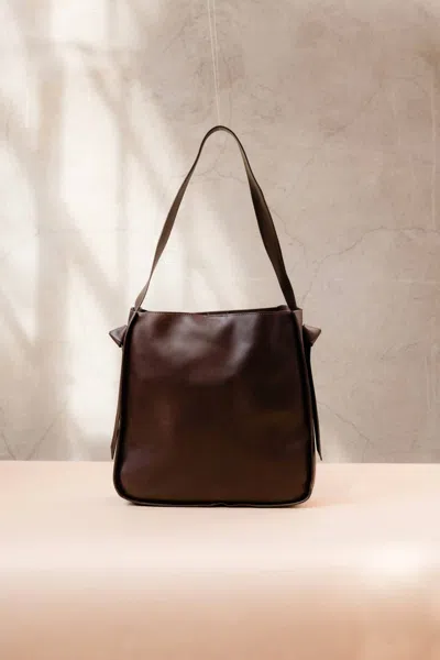 Able Addison Knotted Tote In Chocolate Brown In Multi