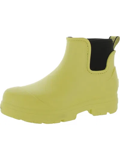 Ugg Droplet Womens Pull On Outdoors Rain Boots In Yellow