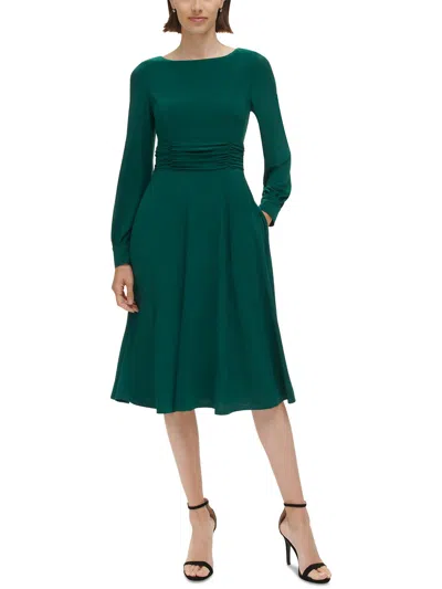 Jessica Howard Petites Womens Party Knee-length Fit & Flare Dress In Green
